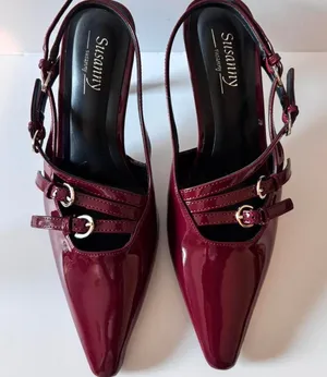 Cherry Red Kitten Heels Size 6.5 thumbnail 1