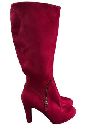 Impo Scarlet Red Tall‎ Suede 5418371 Boots Women's Size 9 M Heels Knee High thumbnail 1