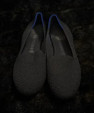 Rothy’s The Loafer Black Honeycomb Woven Loafers Size 9.5 flats shoes thumbnail 1
