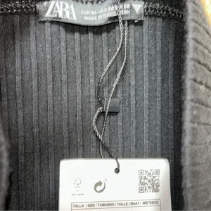 Zara Black Ribbed Midi Skirt(Size Medium) thumbnail 6