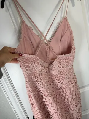 ASTR the Label Caroline Lace Mini Dress in Blush Pink Size Medium thumbnail 5
