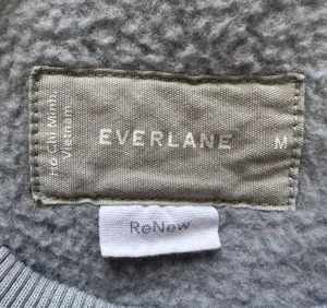 Everlane Sweatshirt ReNew Fleece Raglan Long Sleeve Crewneck Smoke Light Blue M thumbnail 9