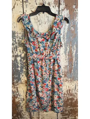 Motherhood Maternity floral sleeveless ruffle dress, size Large thumbnail 4