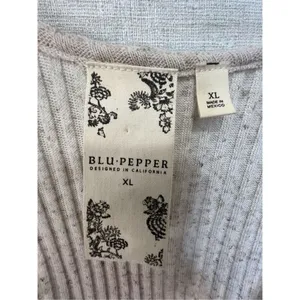 Blu Pepper Beige Deep V Wrap Slouchy Sweater And Exposed Shoulders thumbnail 4