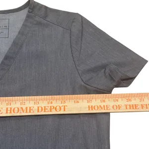 FIGS Technical Collection Casma Scrub Top V-Neck Short Sleeve Heathered Gray XS thumbnail 7