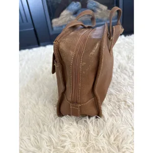 Cole‎ Haan Leather Satchel Purse Handbag Top Handle Flap Closure Brown thumbnail 4