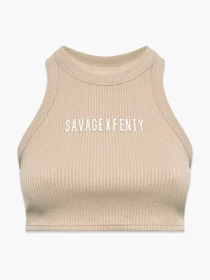 Savage x Fenty Essential Heavy Rib Cropped Logo Knit‎ Tank thumbnail 7