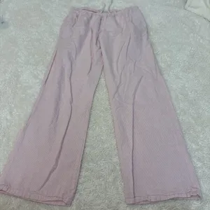 Brandy Melville John Galt Womens Striped Pink Anastasia Pants Linen Costal Preppy College Tomato thumbnail 1