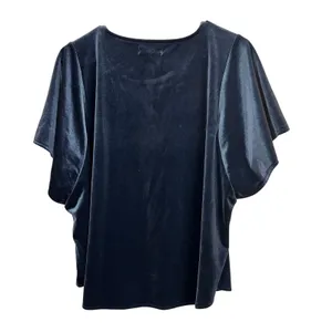 Madewell Women's Butterfly Velvet Top Blue XL thumbnail 8