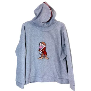 Disney Grumpy Gray Fleece Zip-Up Hoodie Size Large Y2K thumbnail 6