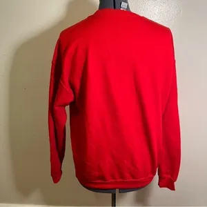 Unisex Size Large Crewneck Sweatshirt Red White Love Is All You Need Gildan thumbnail 5