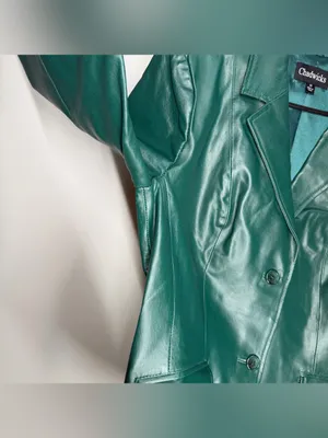 Chadwicks Vintage Y2K Deep Green 100% Leather Blazer Tailored Capsule Classic thumbnail 3