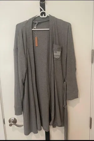 SKIMS Team USA Olympics Gray Robe S NWT thumbnail 1