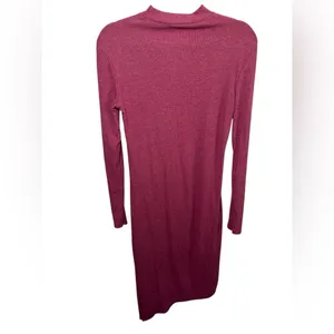 Lulus Burgundy Long Sleeve Ribbed Knit Mock Neck Sweater Dress Size Small‎ thumbnail 6