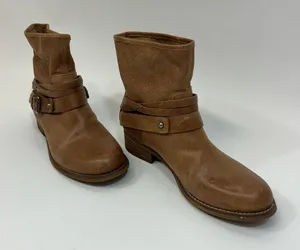 Marc Fisher Brown Ankle Leather Booties size 6M thumbnail 1