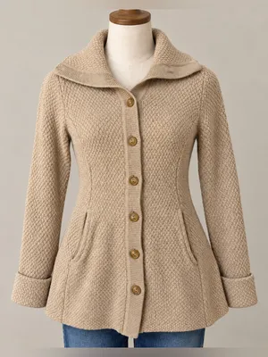 Patagonia Merino Sweater Coat XS Tan 100% Merino Wool Style 50460 thumbnail 1