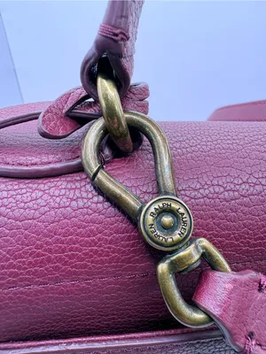 Lauren Ralph Lauren Burgundy Top-Handle Satchel with Gold Hardware thumbnail 8