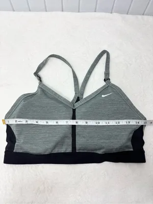 Nike Women's Indy Grey/Black LS Padded V-Neck Sports Bra Size L thumbnail 3