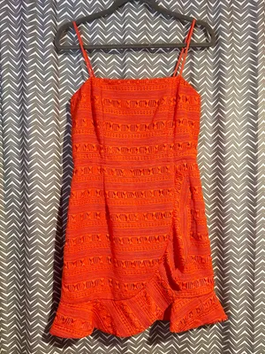 NWOT Bardot | Mariella Orange Lace Mini Dress, size 8 thumbnail 2