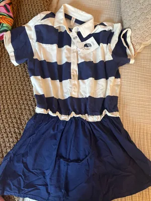 Anthropologie Daily Practice Navy and White T-Shirt Playsuit thumbnail 5