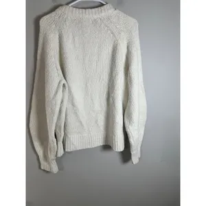 Banana Republic Boucle‎ Pullover Sweater White Merino Wool Blend Large 514676-02 thumbnail 7