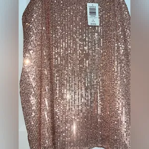 Torrid NWT V-neck Sophie Rose Gold Sequin Woven Swing Lined Relaxed Cami Size 1X thumbnail 9