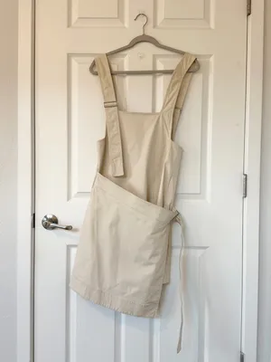 COS Asymmetrical Cream Strap Wrap Pinafore Cotton Dress thumbnail 7