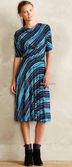 Anthropologie‎ Wintertide Drapey Women's Dress Summer A-Line Medium Plenty thumbnail 1