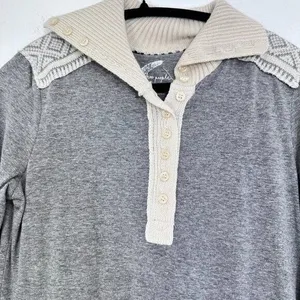 Free People Y2K Bella Swan Tunic Sweater Dress Elbow Patch‎ Women's Size M thumbnail 5