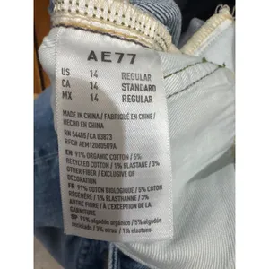 American Eagle AE77 Womens Low-Rise Flare Jeans‎ Medium Wash Distressed Size 14 Regular NWT thumbnail 10
