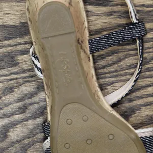 NWT Lifestride Yasmine MISMATCH PRINT Cork Wedge Sandals Natural Multi Brown 6W thumbnail 12