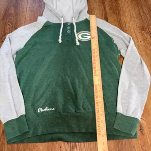 Green Bay Packers‎ Hoodie Womens XL Henley Raglan Sweatshirt NFL Majestic sporty thumbnail 6