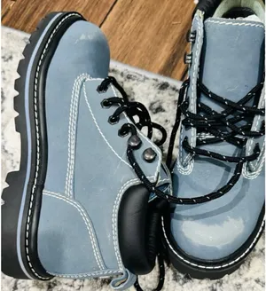 No Boundaries Blue Distressed Zip Stitch Accent Hiker Boots thumbnail 2