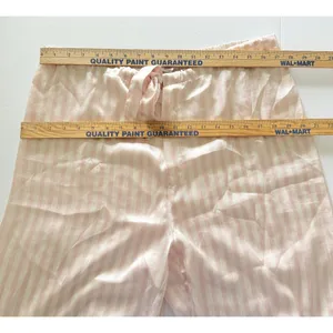 Rare VTG Y2K Victoria's Secret Pink Satin Striped Pajama Set Drawstring M -Stain thumbnail 8