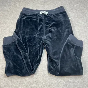 AllSaints Sweatpants‎ Velour Lined Washed Black Joggers XL Ramskull Logo Y2K EUC thumbnail 5
