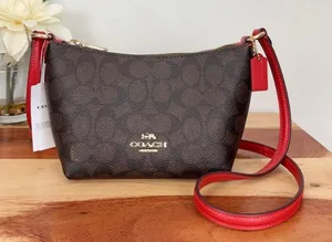 NWT Coach Zip Top Crossbody‎ Bag In Signature Canvas thumbnail 1