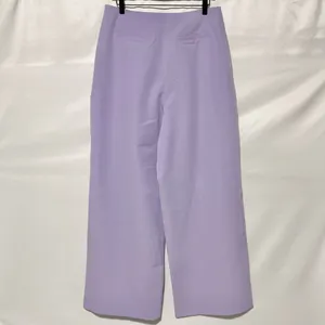 New Kathy Ireland Pleated Wide Leg Trousers Pants Wisteria Purple Size 12 thumbnail 12