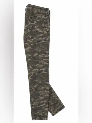 Free People Camo Skinny Jeans Size 29 Stretch Mid Rise Green Camouflage Pants thumbnail 3