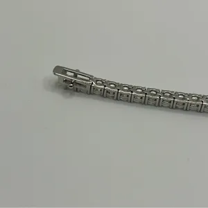 Moissanite Iced Out Tennis Bracelet Silver 3mm 8 Inches Brand New VVS1 D Color thumbnail 3