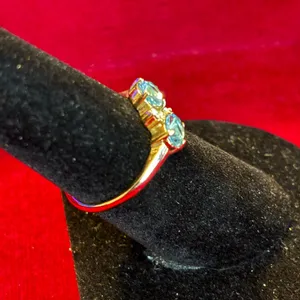 Duel blue stone Ring size 6.5 thumbnail 2