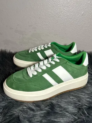 Madden Girl Y2K Navida Sneaker Green Platform White Strip Sneakers Size 9 thumbnail 5