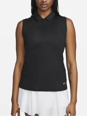 NIKE Women's Victory Sleeveless Swoosh Golf Polo M thumbnail 1