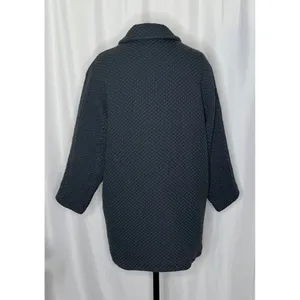 BOYNE VALLEY WEAVERS Wool Ireland Cable Knit Coat Jacket Gray Pockets Large thumbnail 8