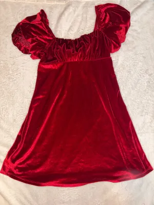 Originality Red Velvet Dress thumbnail 1