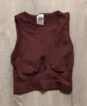 Gymshark Baked Maroon Sweat Seamless Midi Tank Size Small thumbnail 1