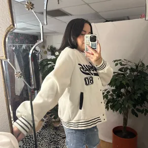 Edikted Cowboys Snap Front Varsity Jacket White Size Large thumbnail 4
