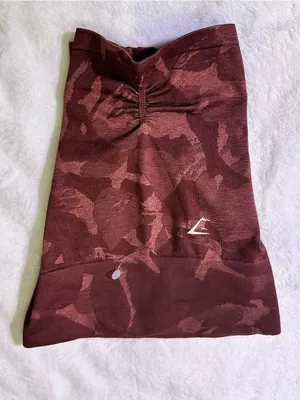 Gymshark Women’s Burgundy Camo High-Rise Bike Shorts thumbnail 4