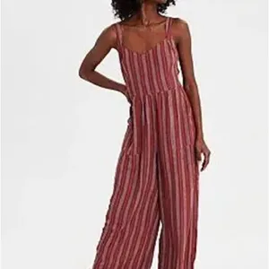 American Eagle‎ Striped wide leg jumpsuit red size medium thumbnail 6