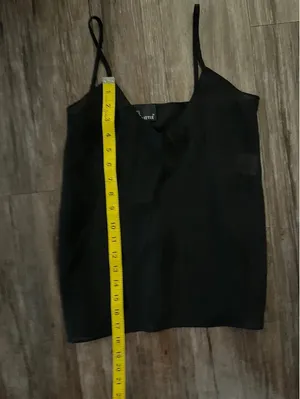 VTG Carole Little Semi-Sheer Black Cami Tank Top Sz 6 thumbnail 4