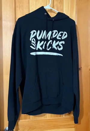 Champion Pumped Up Kicks Black Hoodie Unisex Size Large Skicks Black Graphic Hoodie thumbnail 1